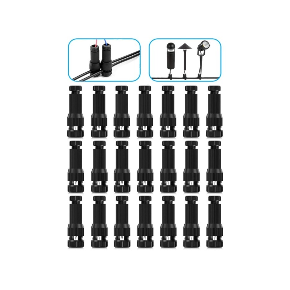 Pack of 21 iCreating Low Voltage Landscape Light Cable Connectors Waterproof 12